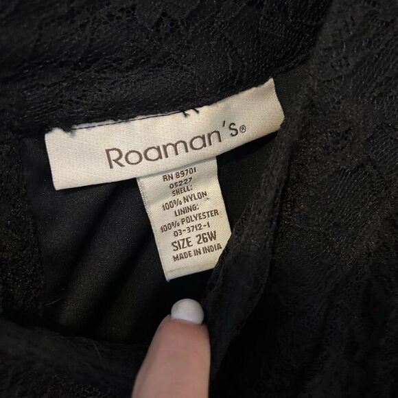 Whimsigoth witchy Dress Size 26W Black Sheer Floral Lace Overlay Halter Roamans - Picture 6 of 11